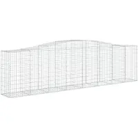 vidaXL Gabion met hoge boog, 400x50x100/120 cm, verzinkt staal