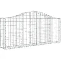 vidaXL Gabion met hoge boog, 200x30x80/100 cm, verzinkt staal