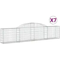vidaXL Schanskorven 7 st gewelfd 300x30x60/80 cm gegalvaniseerd ijzer