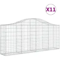 vidaXL Schanskorven 11 st gewelfd 200x30x80/100 cm ijzer