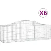 vidaXL Schanskorven 6 st gewelfd 200x50x60/80 cm gegalvaniseerd ijzer
