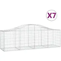 vidaXL Schanskorven 7 st gewelfd 200x50x60/80 cm gegalvaniseerd ijzer