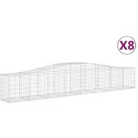 vidaXL Schanskorven 8 st gewelfd 400x50x60/80 cm gegalvaniseerd ijzer