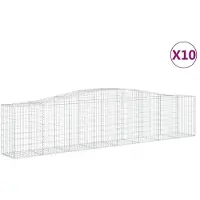 vidaXL Gabionen met boogvorm, 10 stuks, 400x50x80/100cm, verzinkt staal