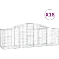 vidaXL Schanskorven 18 st gewelfd 200x50x60/80 cm gegalvaniseerd ijzer