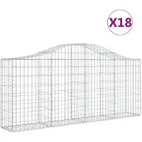 vidaXL Schanskorven 18 st gewelfd 200x30x80/100 cm ijzer