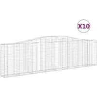 vidaXL Schanskorven 10 st gewelfd 400x30x100/120 cm ijzer