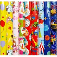 Benza Cadeaupapier - Kindermotief - Verschillende Dessins - 200 cm X 70 cm - Inpakpapier - 5 rollen