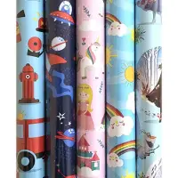 Benza Assortiment Cadeaupapier - Inpakpapier voor kinderen - 5 mtr x 70 cm - 5 rollen