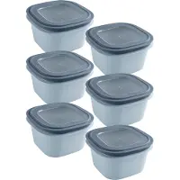 Sunware Sigma home vershoudbakjes 1.8L - Set van 6 - 18x18x10.4 cm - Blauw