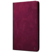 CASEME Tablethoes geschikt voor Apple iPad Mini 6 | Tabletcase met pasjeshouder kaartenhouder | Tablet Hoes Hoesje gemaakt van Premium Suede imitatieleer | Bookcase met regelbare standen - Wijnrood