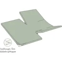 Kayori Dubbele Split Topper Hoeslaken Shizu Taupe (Percal)-160 x 200 cm