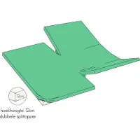 Kayori Dubbele Split Topper Hoeslaken Shizu Groen (Percal)-180 x 210/220 cm