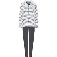 Rebelle dames huispak fleece - maat 42 - Schaduwstreep - grijs