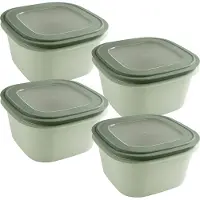 Sunware Sigma home vershoudbakjes 3.8L - Set van 4 - 23x23x12.4 cm - Groen