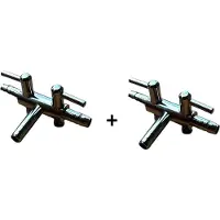 Flamingo Luchtslang Kraan - T stuk met 2 kranen - Metaal - Kraan voor luchtslang - Aquarium - Universele Kraan Geschikt voor slangmaat Ø 4/6 mm - 2 stuks