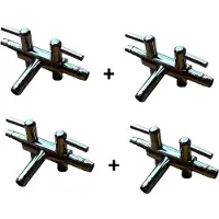 Flamingo Luchtslang Kraan - T stuk met 2 kranen - Metaal - Kraan voor luchtslang - Aquarium - Universele Kraan Geschikt voor slangmaat Ø 4/6 mm - 4 stuks - Voordeelverpakking