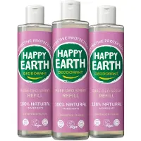 Happy Earth 6x 100% Natuurlijke Deo Spray Navulling Lavender Ylang 300 Ml