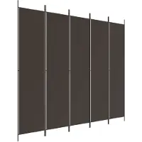 vidaXL Kamerscherm met 5 panelen 250x220 cm stof bruin