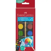 Faber-Castell waterverfset - doos met 12 kleuren met penseel - FC-125017