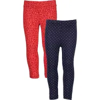 Blue Seven - 2pack - Leggings - Biologische Katoen - Rood met figuurtjes - Blauw met stip - Maat 104
