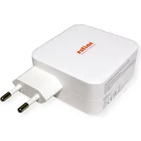 Roline USB Oplader met Eurostekker, 2 poorten (2x Type-C PD), GaN, 100W