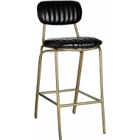 Ixia Barstoel VINTAGE DESIGN STOEL ZWART MET GOUDKLEURIGE STUDS BARKRUK