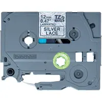 Brother TZe-MPSL31 tape zwart op zilver kant patroon 12 mm (origineel)