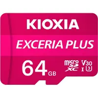 Kioxia Exceria Plus, 64 GB, microSDXC, Klasse 10, UHS-I, 100 MB/s, 65 MB/s