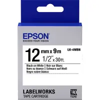 Epson Standard Tape - LK-4WBN Std Blk/Wht 12/9