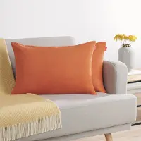 Blumtal Chenille Kussenslopen - Set van 2 - Zacht en met Blinde Rits - Kussenhoes 40 x 60, Gold Flame - Oranje