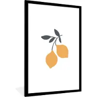 PosterMonkey Fotolijst incl. Poster - Boho - Fruit - Citroen - 80x120 cm - Posterlijst
