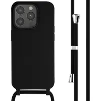 IMoshion Siliconen hoesje met koord voor de Apple iPhone 15 Pro - Zwart