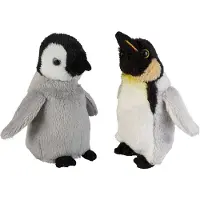 Ravensden Zuidpool serie pluche knuffels 2x stuks - Pinguin met kuiken van 15 cm - Vogel knuffels