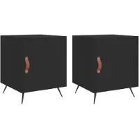vidaXL Nachtkastjes 2 st 40x40x50 cm bewerkt hout zwart
