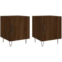 vidaXL Nachtkastjes 2 st 40x40x50 cm bewerkt hout bruin eikenkleur