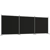 vidaXL Kamerscherm met 3 panelen 525x180 cm stof zwart