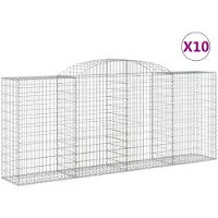 vidaXL Schanskorven 10 st gewelfd 300x50x120/140 cm ijzer