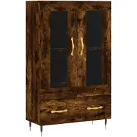 vidaXL Hoge kast 69,5x31x115 cm bewerkt hout gerookt eikenkleurig