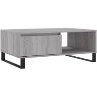 vidaXL Salontafel 90x60x35 cm bewerkt hout grijs sonoma eikenkleurig
