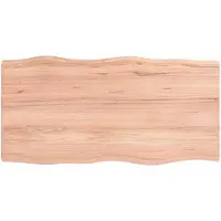 vidaXL Tafelblad natuurlijke rand 100x50x(2-6)cm eikenhout lichtbruin