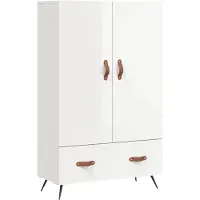 vidaXL Hoge kast 69,5x31x115 cm bewerkt hout hoogglans wit