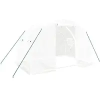 vidaXL Kas met stalen frame, wit, 6 m², 3x2x2 meter