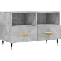 vidaXL TV-kast, betonkleur, 80x36x50 cm, houtvezelplaat