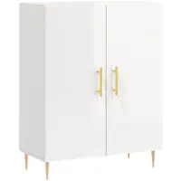 vidaXL Dressoir 69,5x34x90 cm bewerkt hout hoogglans wit