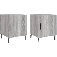 vidaXL Nachtkastjes 2 st 40x40x50 cm bewerkt hout grijs sonoma eiken