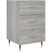 vidaXL Nachtkastje 40x40x66 cm bewerkt hout grijs sonoma eikenkleurig