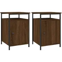 vidaXL Nachtkastjes 2 st 40x42x60 cm bewerkt hout bruin eikenkleur