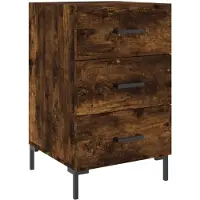 vidaXL Nachtkastje 40x40x66 cm bewerkt hout gerookt eikenkleurig