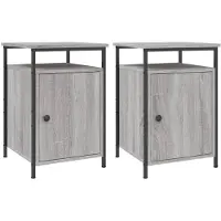 vidaXL Nachtkastjes 2 st 40x42x60 cm bewerkt hout grijs sonoma eiken